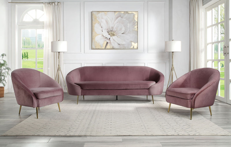 Abey - Sofa - Pink Velvet - R&R Furniture Gallery (Fountain Valley, CA)
