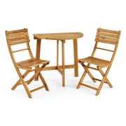 Outdoor 3 Piece Half Round Folding Bistro Set - R&R Furniture Gallery (Fountain Valley, CA)