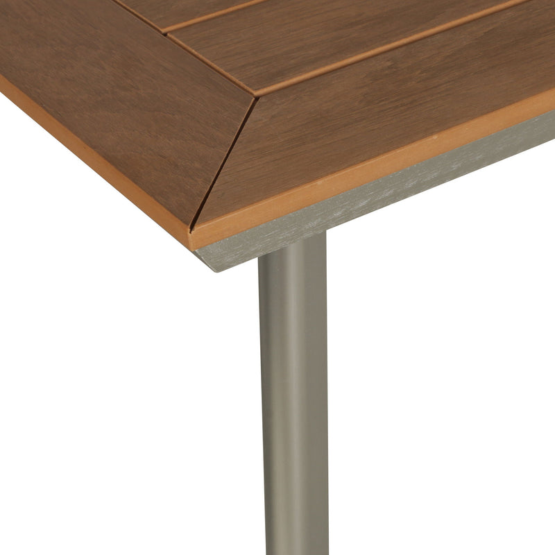 Outdoor Dining Table With Eucalyptus Wood Topped - Silver - R&R Furniture Gallery (Fountain Valley, CA)