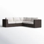 Luxurious Wicker Patio Sectional With Weather Resistant Sunbrella Cushions - R&R Furniture Gallery (Fountain Valley, CA)