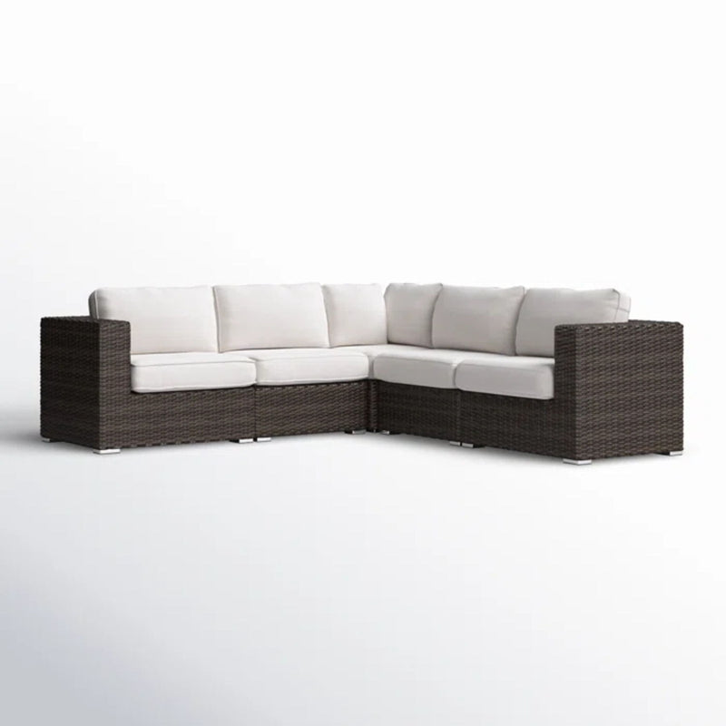 Luxurious Wicker Patio Sectional With Weather Resistant Sunbrella Cushions - R&R Furniture Gallery (Fountain Valley, CA)