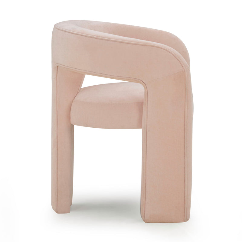 TOV Furniture Malone dining arm chair with wooden legs and upholstered seat, modern design for contemporary dining rooms.
