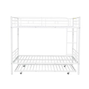 DreamHaus steel construction bunk bed with sturdy frame and ladder, ideal for space-saving sleeping solutions in children's or guest rooms.
