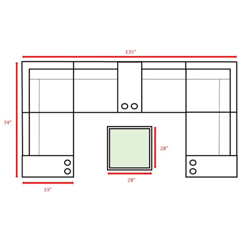 Modern Patio Rattan Sectional Set With Cushions - R&R Furniture Gallery (Fountain Valley, CA)