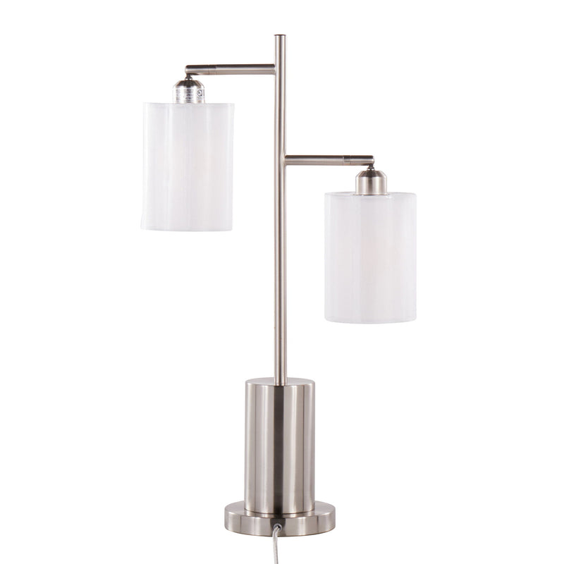 Lumi Source Cannes contemporary table lamp with sleek design and neutral-colored shade on a modern table.