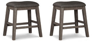 Caitbrook - Upholstered Stool (Set of 2) - Gray - R&R Furniture Gallery (Fountain Valley, CA)