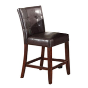 Britney - 20" Counter Height Chair (Set of 2) - Espresso Synthetic Leather & Walnut - R&R Furniture Gallery (Fountain Valley, CA)