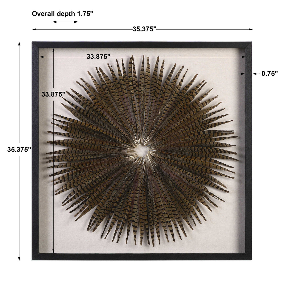 Feather Burst - Shadow Box - Black / Brown