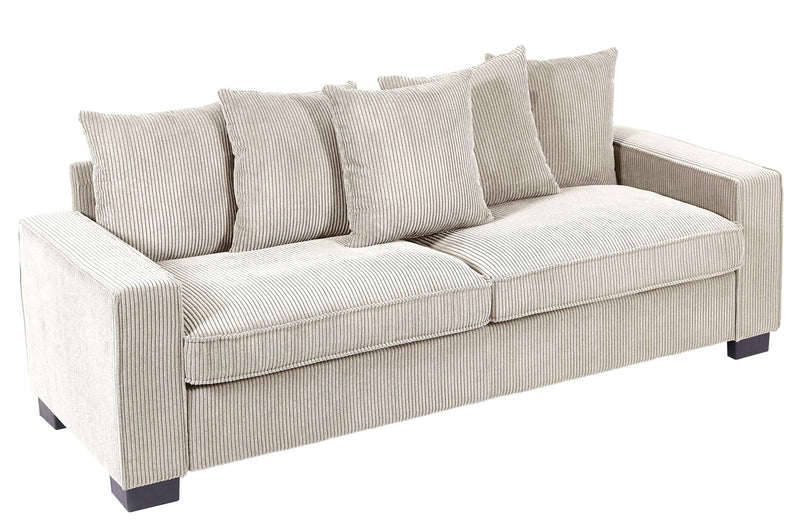 Luxe Sofa With 5 Matching Toss Pillows, Sleek Design, Spacious And Comfortable 3 Seater Couch - R&R Furniture Gallery (Fountain Valley, CA)