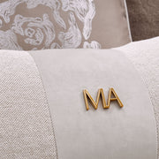 Camellia Field - Asymmetrical Velvet Sofa - Beige / Dark Brown - R&R Furniture Gallery (Fountain Valley, CA)