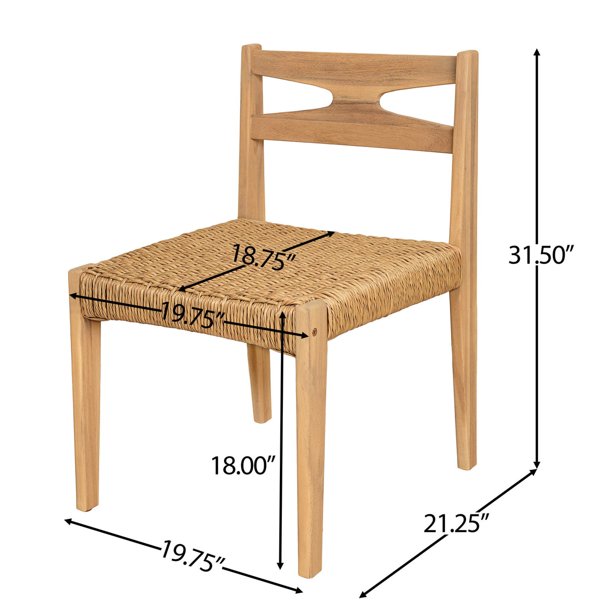 Dining Side Chairs, Indoor Outdoor Armless Chair (Set of 2)