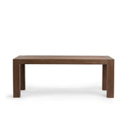 Classic Home Glendale dining table in toasted chestnut wood, showing a spacious rectangular surface with sturdy legs.
