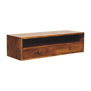 Lunar - 2 Drawer Wall Mounted Media Unit - Brown - R&R Furniture Gallery (Fountain Valley, CA)