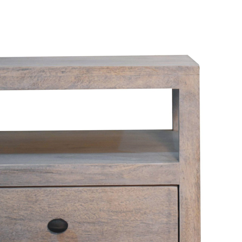 2 Drawer Open Bedside Table - Gray Ash - R&R Furniture Gallery (Fountain Valley, CA)