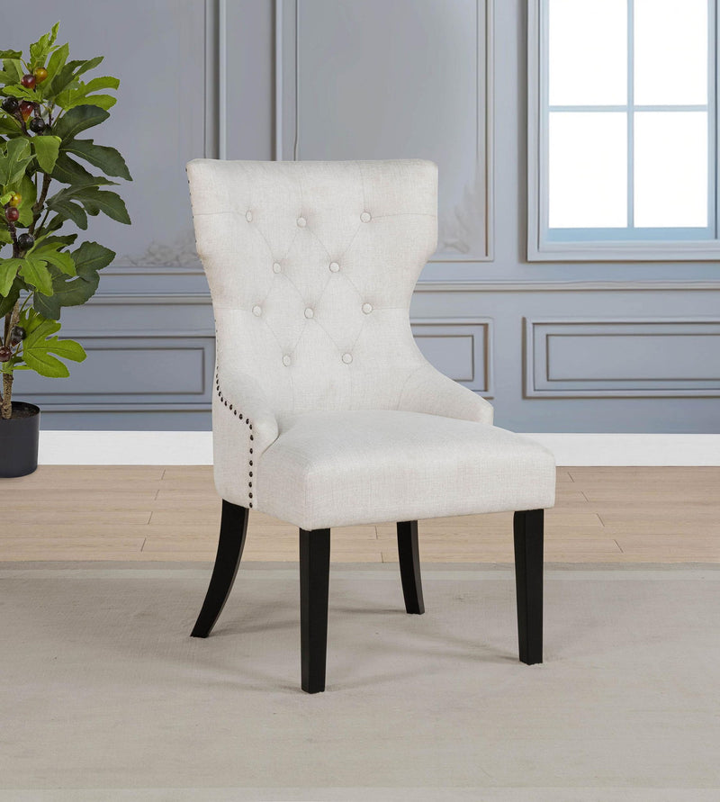 Baney Fabric Upholstered Dining Side Chair Beige and Black