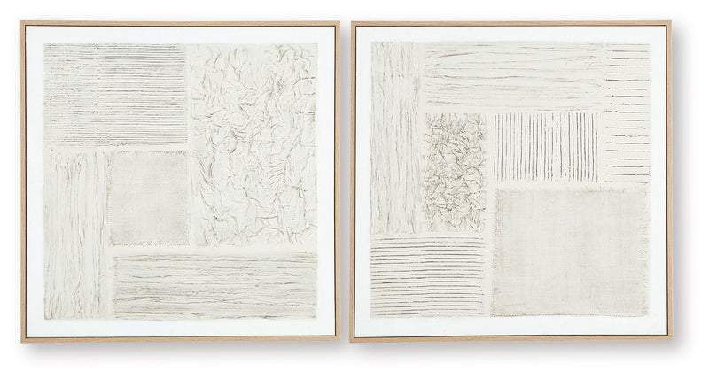 Andorfield - Wall Art Set (Set of 2) - Beige / Black / White - R&R Furniture Gallery (Fountain Valley, CA)