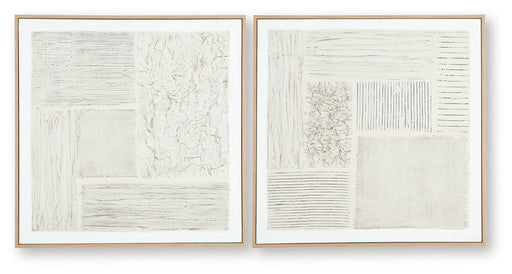 Andorfield - Wall Art Set (Set of 2) - Beige / Black / White - R&R Furniture Gallery (Fountain Valley, CA)