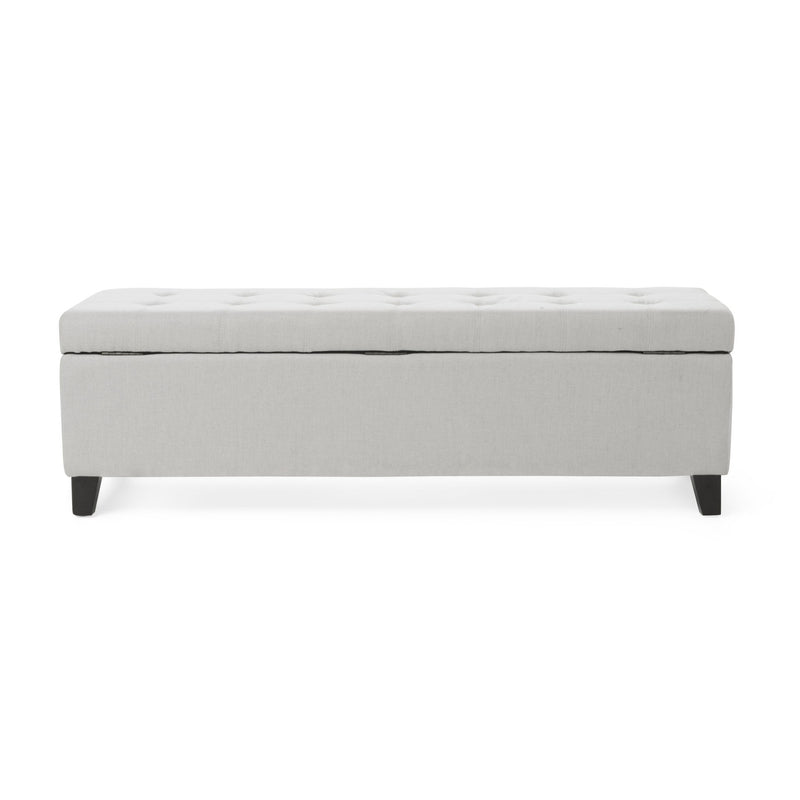 Upholstered Storage Ottoman Bench, Foot Rest For Bedroom - R&R Furniture Gallery (Fountain Valley, CA)