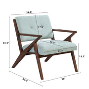 Modern Accent Chair With Plush Cushions, Angled Arm Design - Green - R&R Furniture Gallery (Fountain Valley, CA)