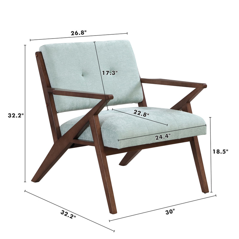 Modern Accent Chair With Plush Cushions, Angled Arm Design - Green - R&R Furniture Gallery (Fountain Valley, CA)