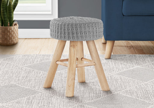Ottoman, Pouf, Footrest, Foot Stool, Round, Natural Wood Legs, Contemporary, Modern - R&R Furniture Gallery (Fountain Valley, CA)