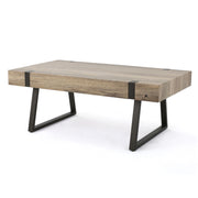 Abitha - Coffee Table With Industrial Powder Coated Metal Legs - R&R Furniture Gallery (Fountain Valley, CA)