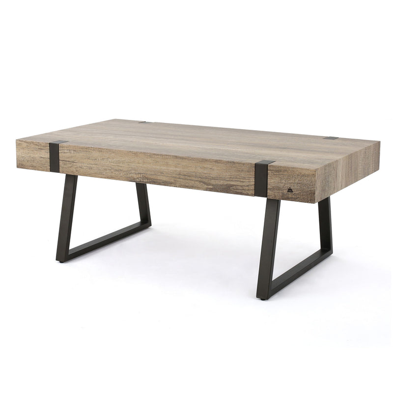 Abitha - Coffee Table With Industrial Powder Coated Metal Legs - R&R Furniture Gallery (Fountain Valley, CA)