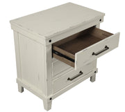 3 Drawer Elegant Nightstand - White - R&R Furniture Gallery (Fountain Valley, CA)