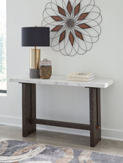 Burkhaus - Sofa Table - White / Dark Brown - R&R Furniture Gallery (Fountain Valley, CA)