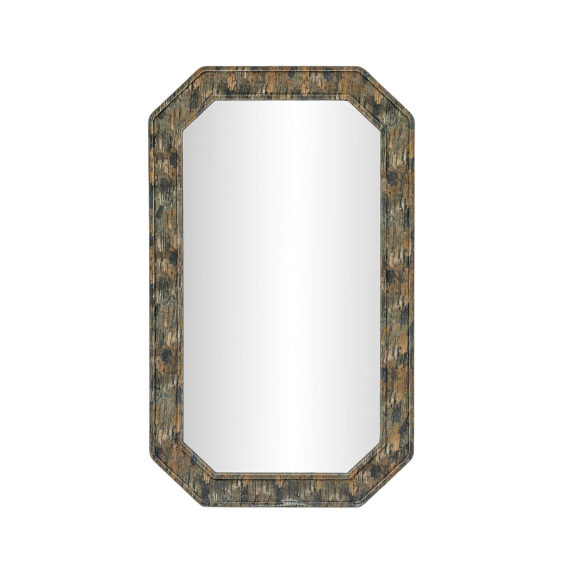 Watercolor print wall mirror by TOV Furniture featuring a 35x59-inch jewel-toned watercolored frame design.