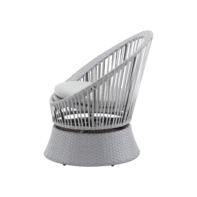 Modern Swivel Wicker Lounge Chair With Round Design - R&R Furniture Gallery (Fountain Valley, CA)