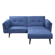 Nafisa - Adjustable Sofa & Ottoman - Blue Fabric - R&R Furniture Gallery (Fountain Valley, CA)