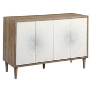 Uttermost Dani 4-door white accent cabinet with sleek design and modern style, showcasing clean lines and functional storage.