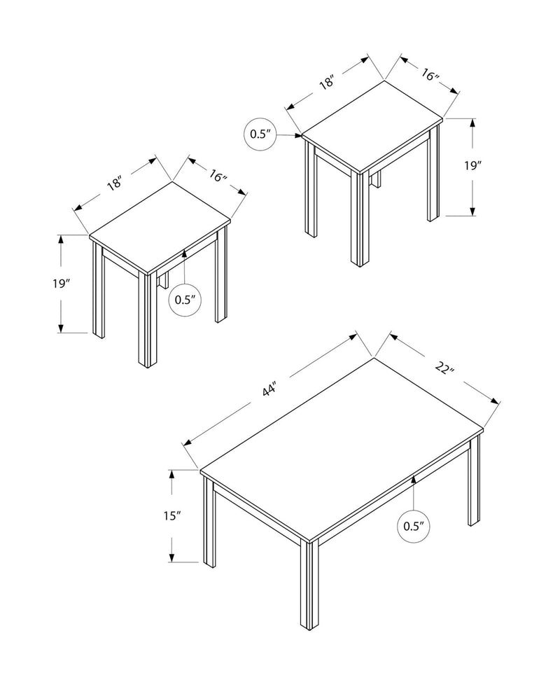 Table Set, Coffee, End, Side, Accent For Living Room Transitional (Set of 3) - R&R Furniture Gallery (Fountain Valley, CA)