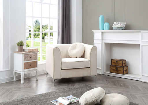 Contemporary sloped armchair by Glory Furniture featuring plush upholstery and sleek design for modern living rooms.