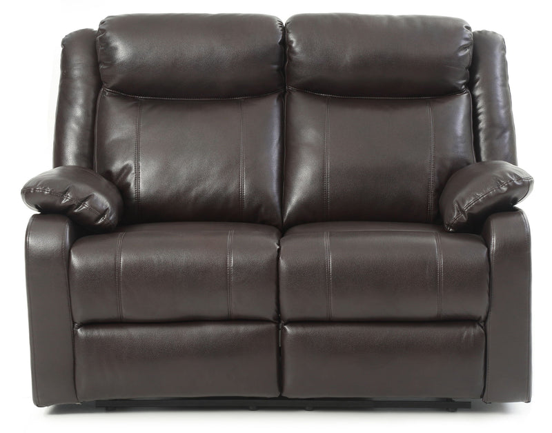 Glory Furniture Ward reclining loveseat for two in modern fabric with plush cushions and sleek design, perfect for cozy living spaces.