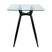 Lumi Source Clara mid-century modern square counter table with sleek wooden top and tapered legs for stylish dining space.