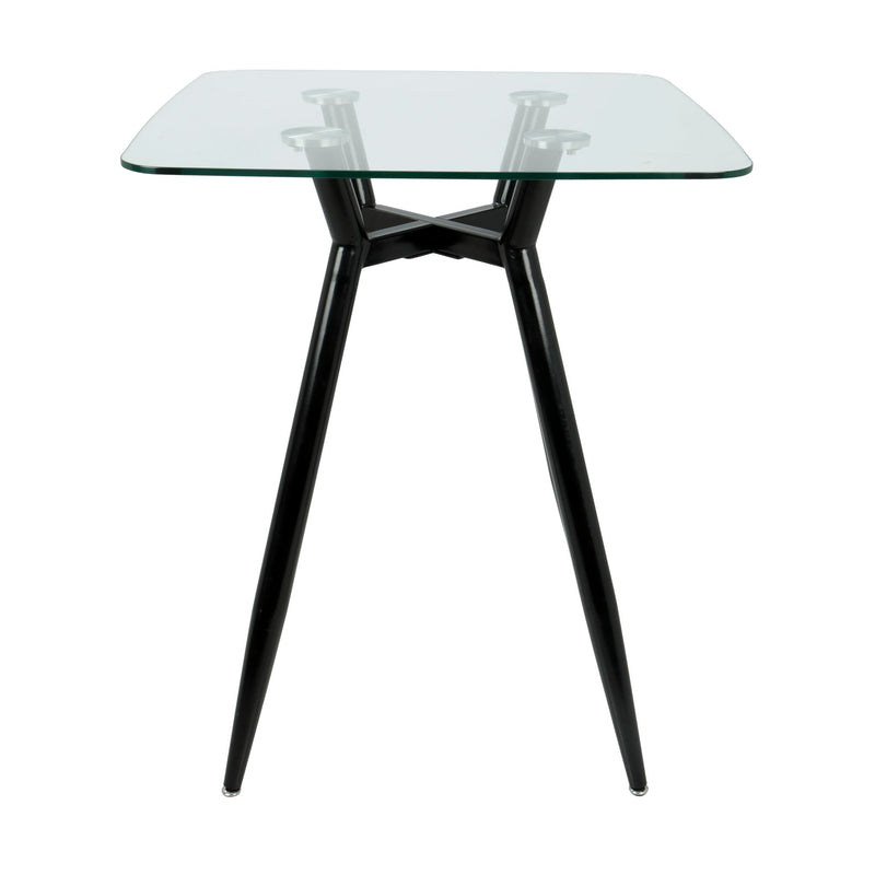 Lumi Source Clara mid-century modern square counter table with sleek wooden top and tapered legs for stylish dining space.
