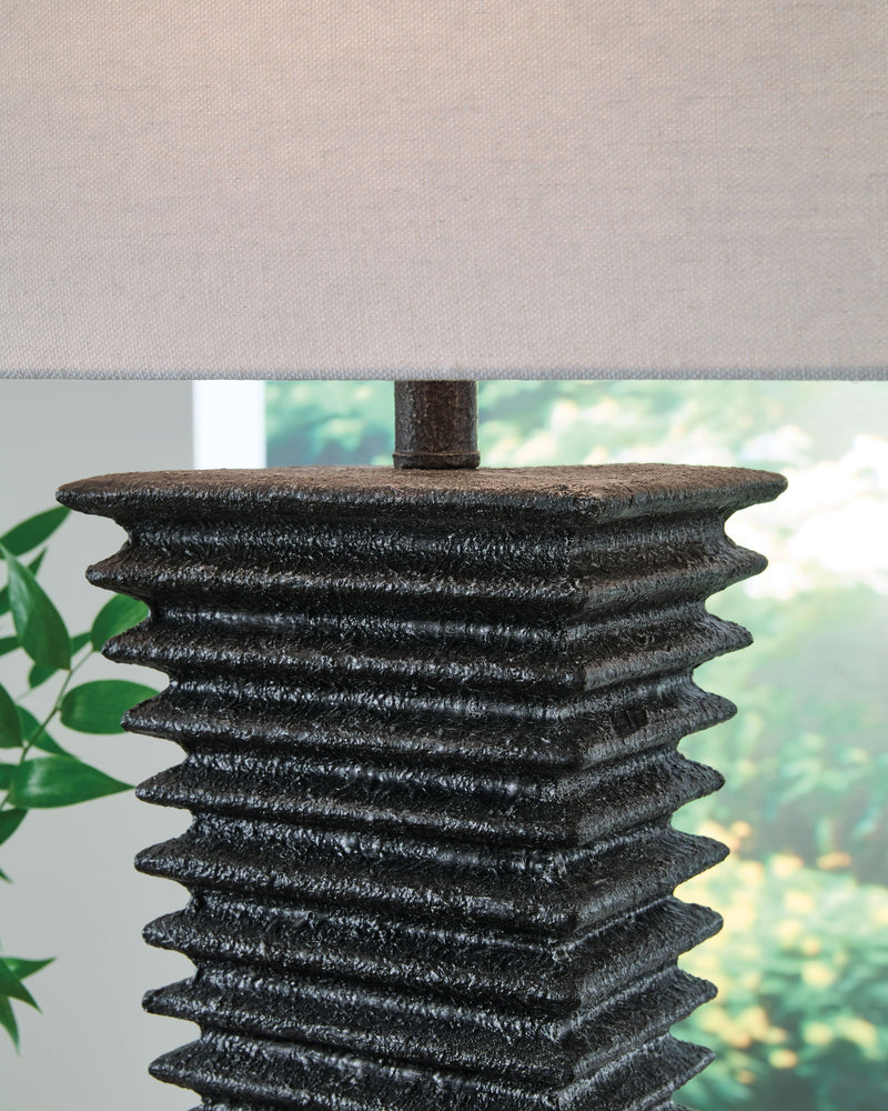 Golzar - Poly Table Lamp - Black - R&R Furniture Gallery (Fountain Valley, CA)