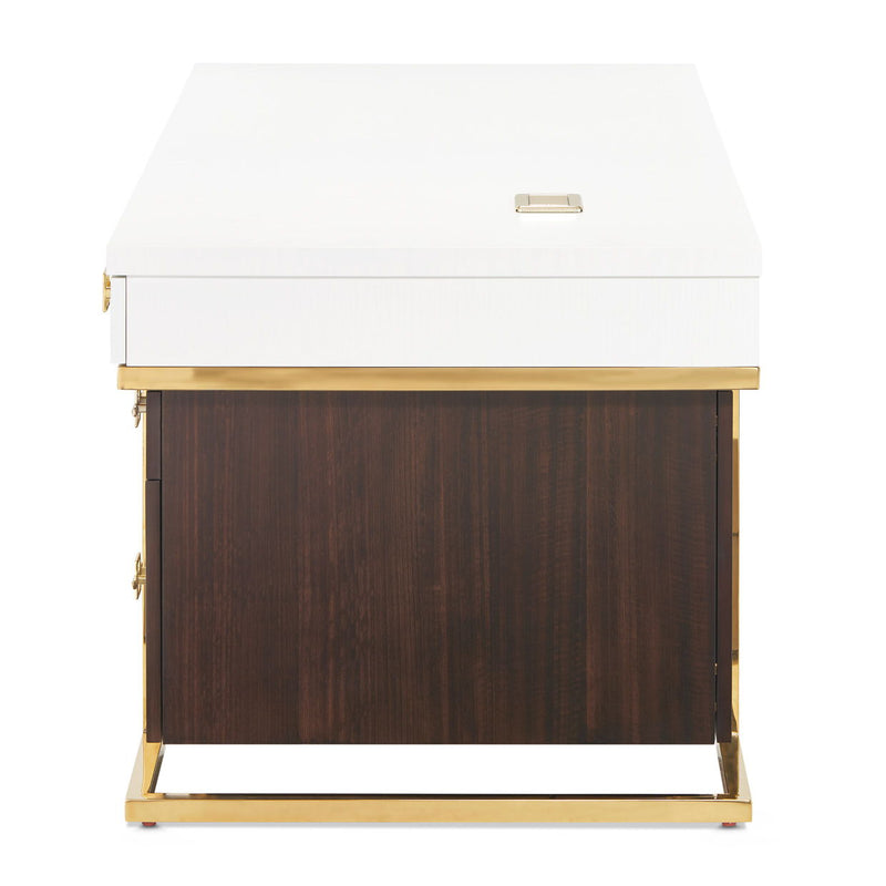 Belmont Place - Desk - White / Dark Brown - R&R Furniture Gallery (Fountain Valley, CA)