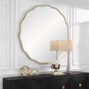 Uttermost Aneta round wall mirror with a sleek frame, designed for modern wall decor.