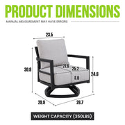 Life Outside outdoor swivel lounge chair with Sunbrella cushion, weather-resistant Ember Black finish, featuring a modern design and swivel base.