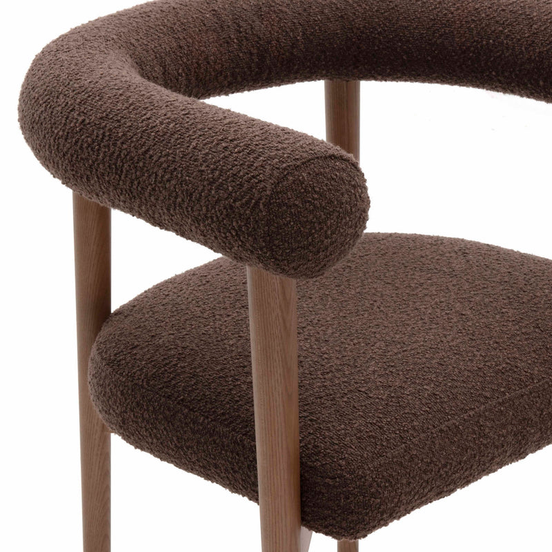Spara - Performance Boucle Dining Chair - Chocolate Brown - R&R Furniture Gallery (Fountain Valley, CA)