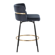 Set of two Lumi Source Cinch contemporary fixed height counter stools with swivel, round footrest, and sleek modern design.