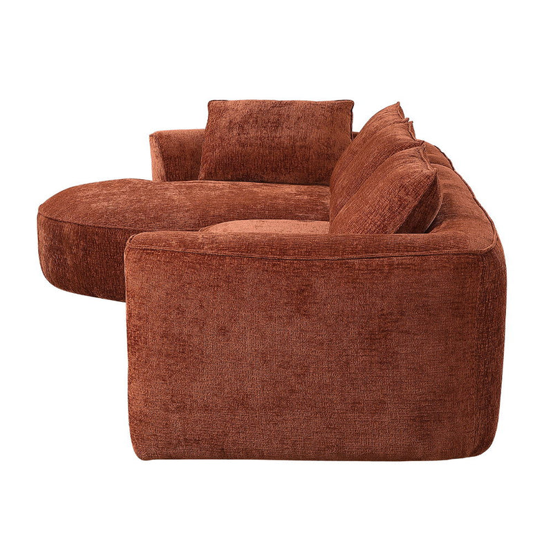Aceso - Sectional Sofa With 4 Pillows - Rust Brown Chenille - R&R Furniture Gallery (Fountain Valley, CA)