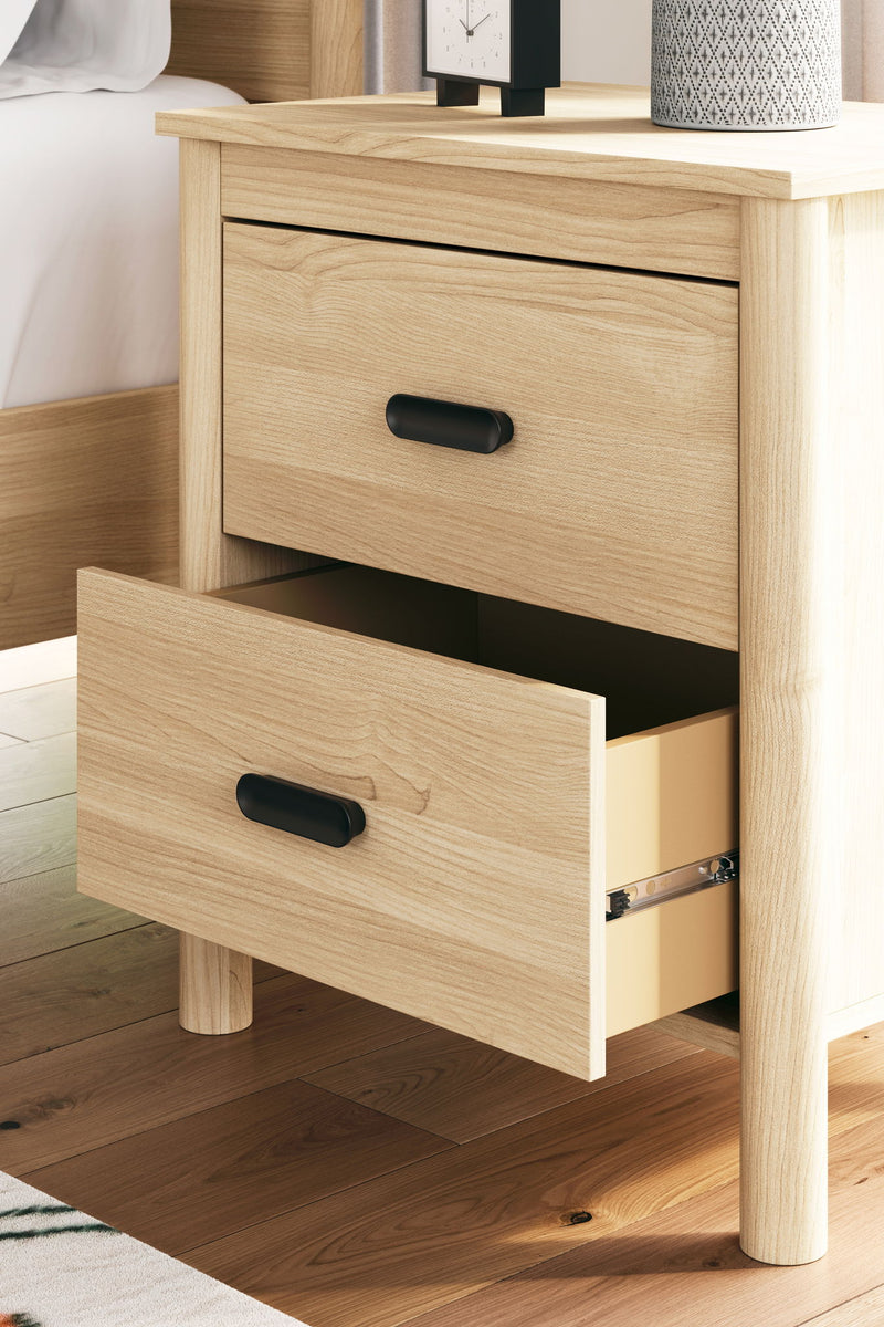 Cabinella - Two Drawer Night Stand - Tan - R&R Furniture Gallery (Fountain Valley, CA)