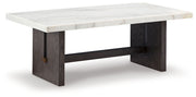 Burkhaus - Rectangular Cocktail Table - White / Dark Brown - R&R Furniture Gallery (Fountain Valley, CA)