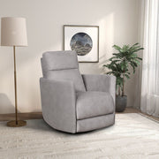 Lawson - Swivel Glider Suede Recliner Chair - Latte - R&R Furniture Gallery (Fountain Valley, CA)
