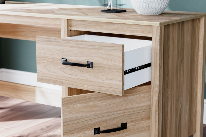 Battelle - Home Office Desk - Tan - R&R Furniture Gallery (Fountain Valley, CA)