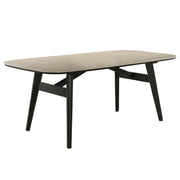 Lark - Dining Table - Travertine / Black - R&R Furniture Gallery (Fountain Valley, CA)